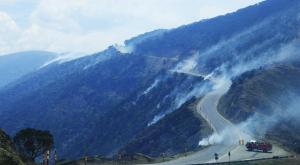 Back burning along the Great Alpine Road near Mt Blowhard. Image: Dinner Plain Alpine Village facebook