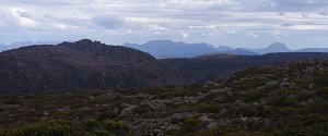 Mersey Crag on the left and Mt Ossa & Pelion West from the Turrana Bluff ridge