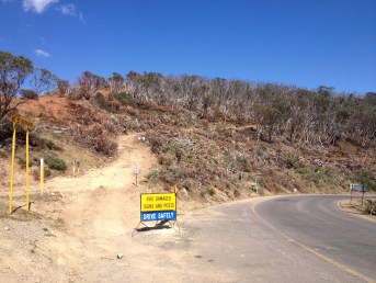 at the Alpine rd / Dargo rd junction, Jan 2013
