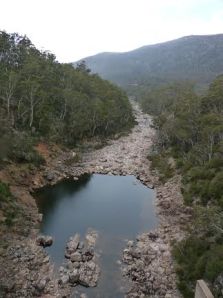 The Snowy River, in Kosciusko National Park looking downstream from Island Bend Dam