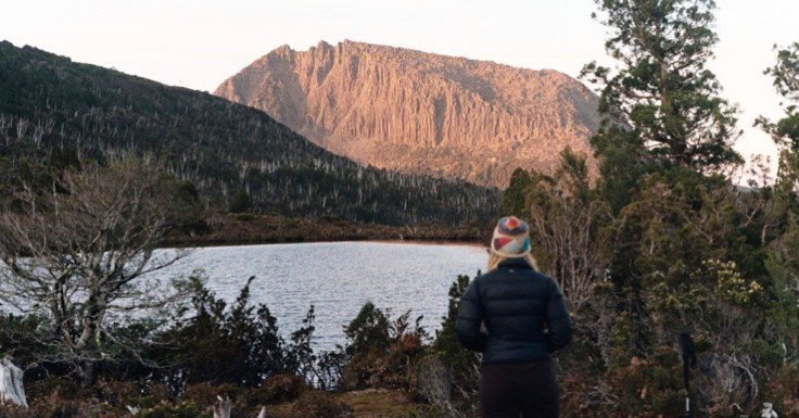 Tabatha looking at Pelion W (35mm film)